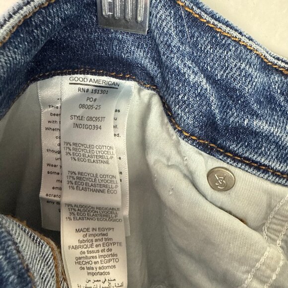 Good American Good Classic Raw Step Hem Straight Leg Jeans Indigo Plus Size 15 - Picture 11 of 11